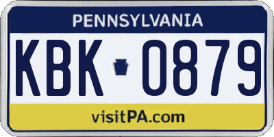 PA license plate KBK0879