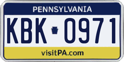 PA license plate KBK0971