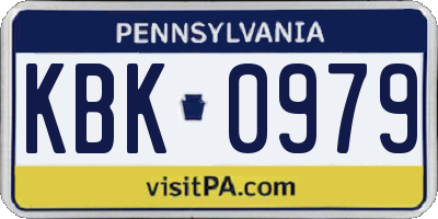 PA license plate KBK0979