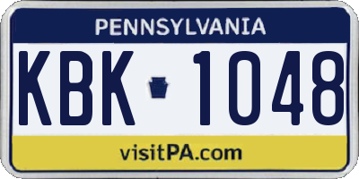 PA license plate KBK1048