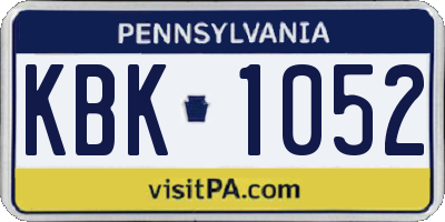 PA license plate KBK1052