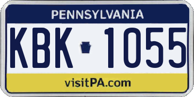 PA license plate KBK1055