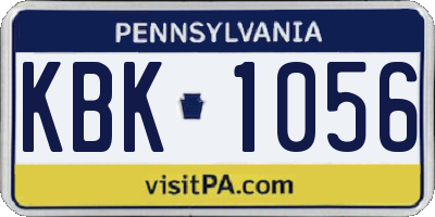 PA license plate KBK1056