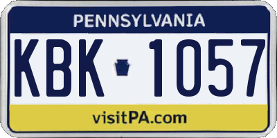 PA license plate KBK1057
