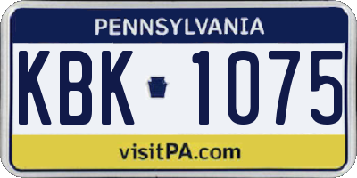 PA license plate KBK1075