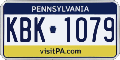 PA license plate KBK1079