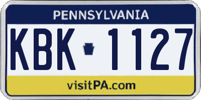 PA license plate KBK1127