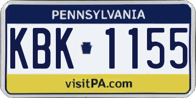PA license plate KBK1155