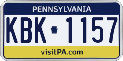 PA license plate KBK1157