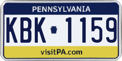 PA license plate KBK1159