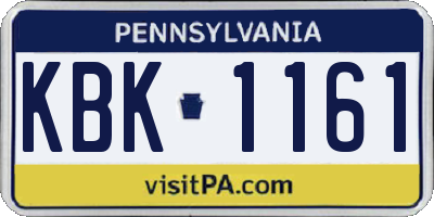 PA license plate KBK1161