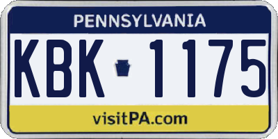 PA license plate KBK1175