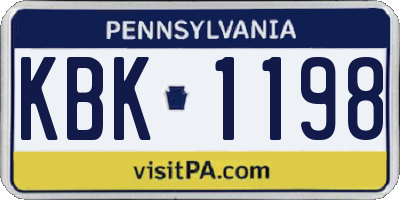 PA license plate KBK1198