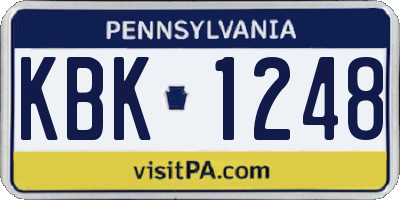 PA license plate KBK1248