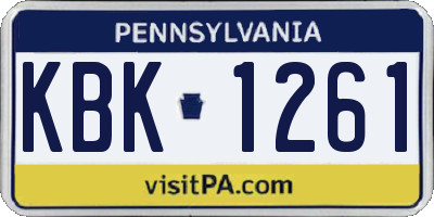 PA license plate KBK1261