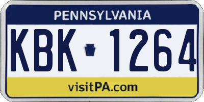 PA license plate KBK1264