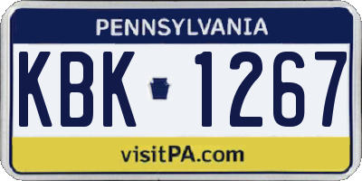 PA license plate KBK1267