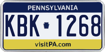 PA license plate KBK1268