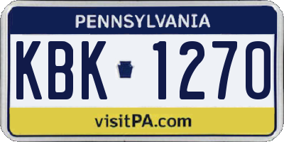 PA license plate KBK1270