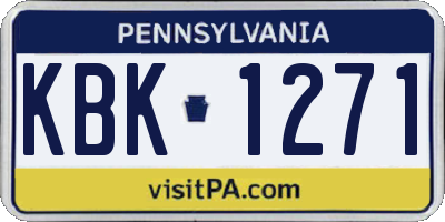 PA license plate KBK1271