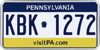 PA license plate KBK1272