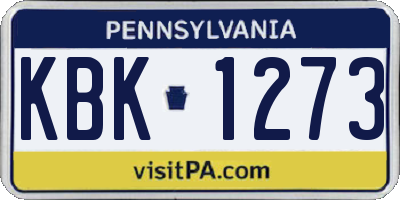 PA license plate KBK1273