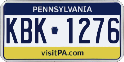PA license plate KBK1276