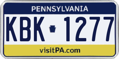PA license plate KBK1277