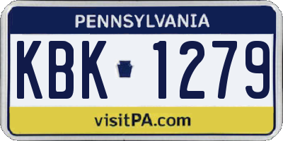 PA license plate KBK1279