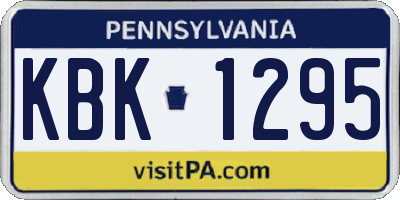PA license plate KBK1295