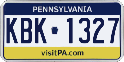 PA license plate KBK1327