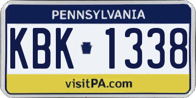 PA license plate KBK1338
