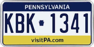 PA license plate KBK1341