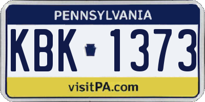 PA license plate KBK1373
