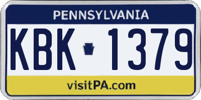 PA license plate KBK1379
