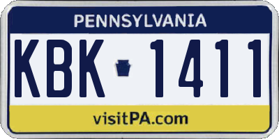 PA license plate KBK1411