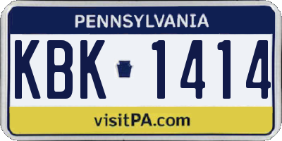 PA license plate KBK1414