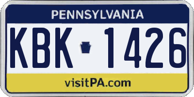 PA license plate KBK1426