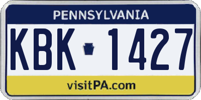 PA license plate KBK1427