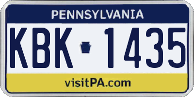 PA license plate KBK1435
