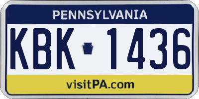 PA license plate KBK1436