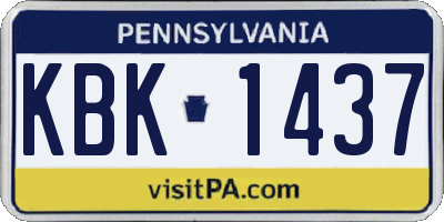 PA license plate KBK1437