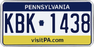 PA license plate KBK1438