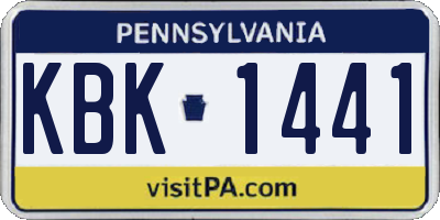 PA license plate KBK1441
