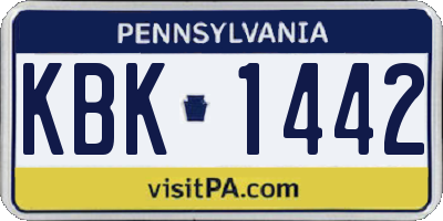 PA license plate KBK1442