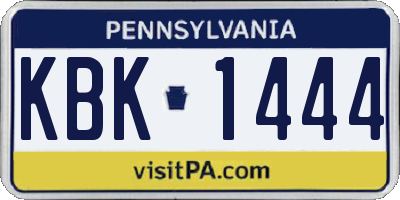 PA license plate KBK1444