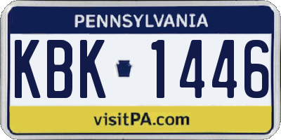 PA license plate KBK1446