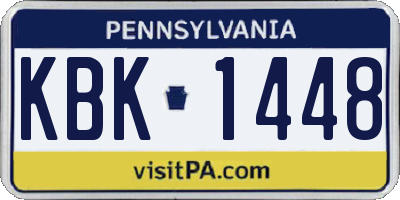 PA license plate KBK1448