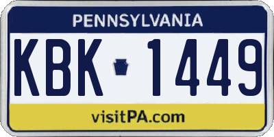 PA license plate KBK1449