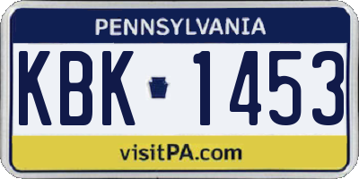 PA license plate KBK1453
